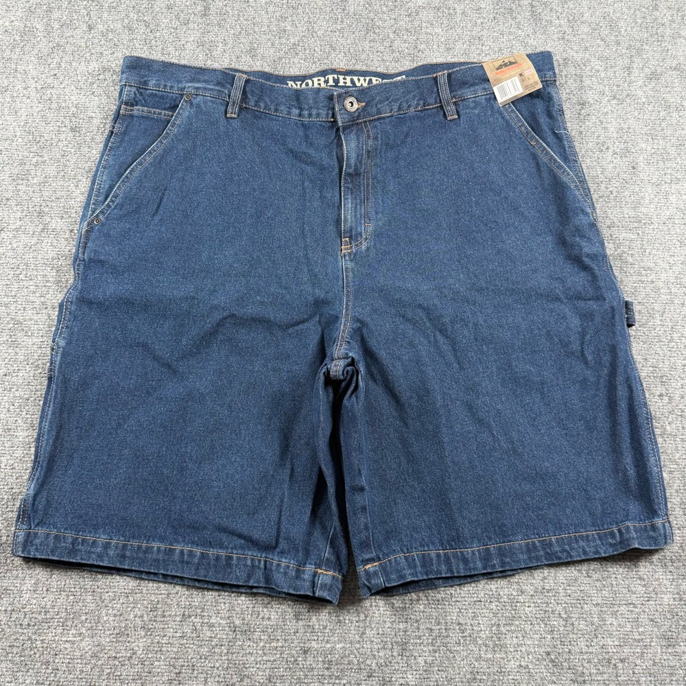 Northwest Territory Carpenter Shorts Mens 42 Blue Denim Utility Workwear NWT